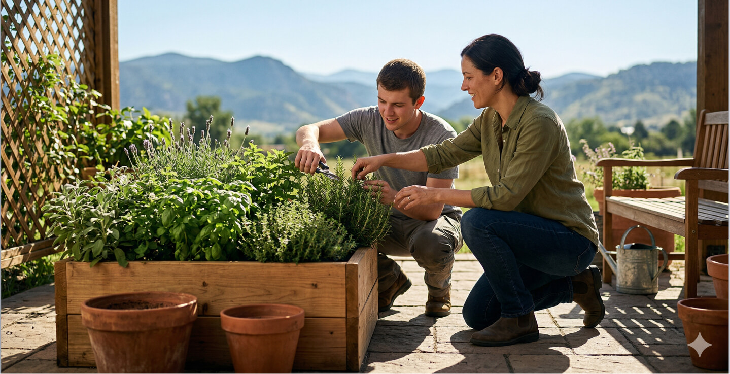 couple gardening